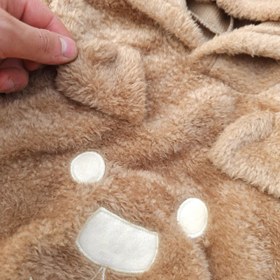 تصویر هودی و شلوار پشمالو تدی گوش دار شکلاتی NFC 