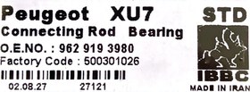 تصویر یاتاقان متحرک استاندارد (STD) پژو 405 (XU7) بوش ایران IBBC Connecting rod bearing standard (STD) Peugeot 405 (XU7) Bush Iran IBBC