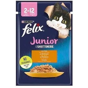 تصویر پوچ گربه فلیکس با طعم مرغ در ژله cat felix chicken pouch in jelly