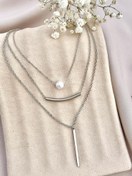 تصویر گردنبند چند لاین استیل 