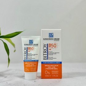 تصویر کرم ضد آفتاب بی رنگ پوست های مختلط و چرب بیتروی SPF50 Bitroy Combination and Oily Skin Invisible Sunscreen Cream SPF50