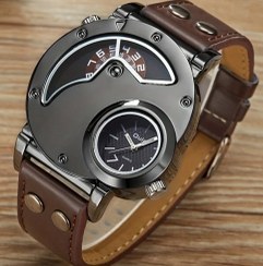 تصویر ساعت مچی مردانه دو زمانه با استایل مدرن 