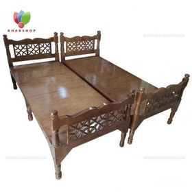 تصویر تخت سنتی چوبی 180*200 کد 232 