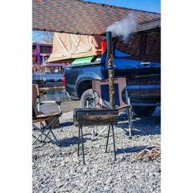 تصویر بخاری هیزمی لعابی طرحدار 