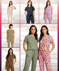 تصویر تیشرت شلوار زنانه نخ پنبه استریج h&m سایز مدیوم M 