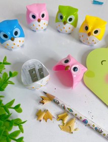 تصویر مداد تراش جغد - سبز 