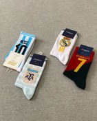 تصویر جوراب نیم ساق طرح فوتبالی - رونالدو 