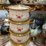 تصویر سرویس قابلمه کاراجا ۸ پارچه لعابی ساخت ترکیه 