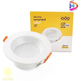 تصویر هالوژن پنلی 8 وات دیپ و ضد خیرگی فرنام رنگ نچرال 