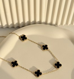 تصویر ست ونکلیف - طلایی مشکی - انگشتر 