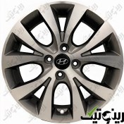 تصویر رینگ فابریک هیوندای اکسنت 16 اینچی رنگ رخ تراش مشکی 