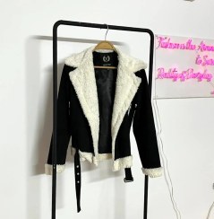 تصویر کاپشن بوفالو مشکی دخترانه| پارچه ترک 