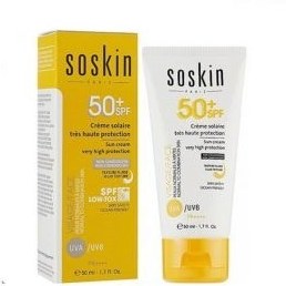 تصویر کرم ضدآفتاب بی رنگ +spf50 ساسکین 50 میل 