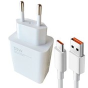 تصویر شارژر دیواری 33 وات توربو مدل Poco x3 pro به همراه تبدیل USB -C 