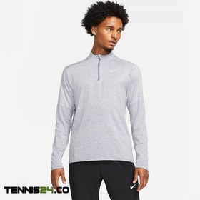 تصویر تی شرت نیم زیپ تنیس مردانه نایک NikeCourt Dri-FIT- طوسی 