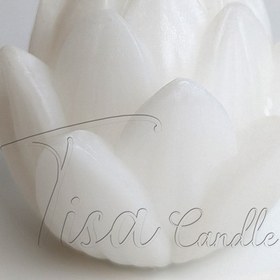 تصویر شمع دکوری گل لوتوس شمع مینیمال دستساز گل لوتوس