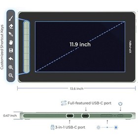 تصویر تبلت گرافیکی XP-PEN Artist12_2nd با صفحه‌نمایش 11.9 اینچی، USB-C (رنگ سبز)(تحویل 5 الی 7 روز کاری) 