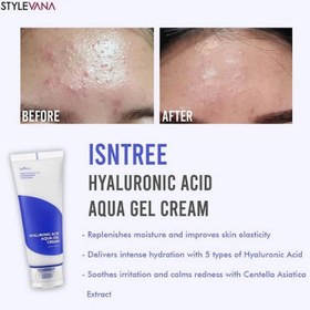 تصویر ژل کرم آبرسان هیالورونیک اسید ایزنتری حجم 100 میل Isntree Hyaluronic Acid Aqua Gel Cream 