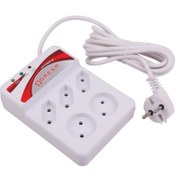 تصویر محافظ برق امگا ۵ خانه با کابل ۱.۵ متری 