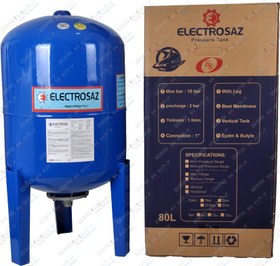 تصویر منبع تحت فشار الکتروساز 80 ساده با تیوب EPDM بهداشتی Bladder pressure water Tanks 80L