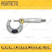 تصویر میکرومتر خارج سنج با دقت 0.01 میلیمتر مدل 0-01-101 مارک آسیمتو Asimeto micrometer 0.01mm - external gauge