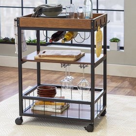 تصویر ترولی بار کدTBAR9109 - فندقی Trolley bar