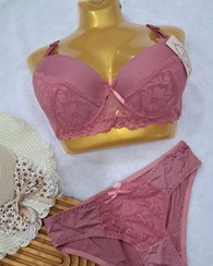 تصویر ست شورت و‌سوتین اسفنجی - صورتی 