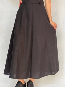 تصویر دامن لینن کمر کشی مدل 313-77 