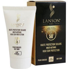 تصویر کرم ضدآفتاب لانسون اصلی – شماره (-1-) لایت بژ گیاهی – Lanson Spf 50 Peaux Grasses Oily Skin الن گلرو 