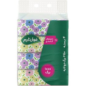 تصویر دستمال کاغذی فول تایم ۲۵۰ برگ بسته ۴ عددی 