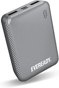 تصویر Energizer Eveready Fast Charger Portable Power Bank Mini 10000mAh - Compact Battery w/Charge Indicator, 1x USB-C, 1x Micro USB, 2x USB-A, for Apple iPhone, iPad, Airpods, Android, Samsung - Silver 