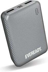 تصویر Energizer Eveready Fast Charger Portable Power Bank Mini 10000mAh - Compact Battery w/Charge Indicator, 1x USB-C, 1x Micro USB, 2x USB-A, for Apple iPhone, iPad, Airpods, Android, Samsung - Silver 