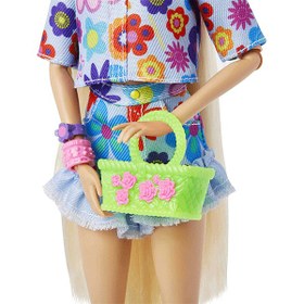 تصویر عروسک باربی Dress-up Doll Mattel HDJ45 Extra Doll Flower Power متل آمریکا اورجینال - ارسال 20 روزه 