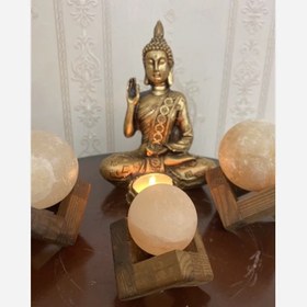 تصویر سنگ نمک با پایه چوبی 10سانتی 