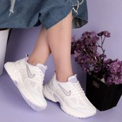 تصویر کتانی نایکی مدل 438 چرم زنانه دخترانه رنگ سفید مشکی کرم 