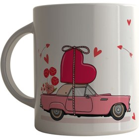 تصویر ماگ چاپلینو طرح عاشقانه – M085 Mug Chaplino romantic design