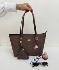 تصویر کیف زنانه سگگ دار - کوچ قهوه ای شکلاتی 