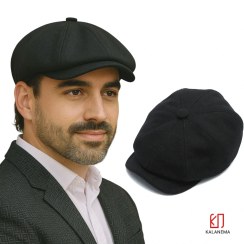 تصویر کلاه خبرنگاری مردانه مشکی 