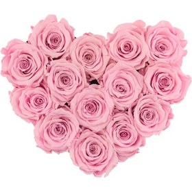 تصویر Pale Pink Eternal Roses in a Black Heart Box | کد: ZNB-1IW1 