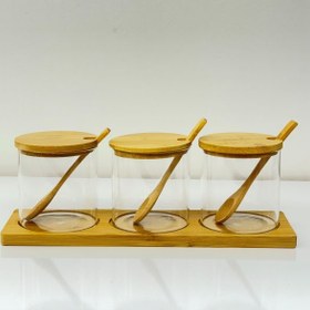 تصویر بانکه پیرکس درب دار زیره بامبو 