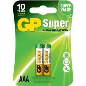 تصویر باتری نیم قلمی AAA سوپر آلکالاین کارت 2 تایی جی پی GP ا GP AAA super alkaline battery 2pcs GP AAA super alkaline battery 2pcs