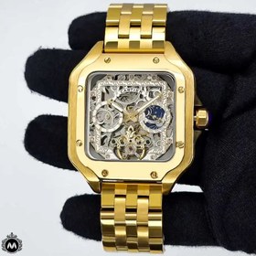 تصویر ساعت مردانه کارتیر اسکلتون طلایی Cartier 82398 