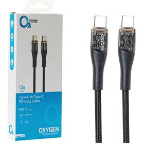 تصویر کابل شارژ دوسر Type-C اکسیژن مدل OXYGEN LX-20 60W OXYGEN TYPE-C TO TYPE-C DATA CABLE 60W PD FAST CHARGE LX20