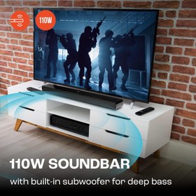 تصویر ساندبار جی بی ال مدل JBL Cinema SB120 JBL Cinema SB120, Dolby Digital Soundbar with Built-in Subwoofer for Deep Bass