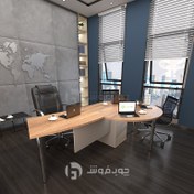 تصویر ست میز مدیریت با کنفرانس 3 نفره 