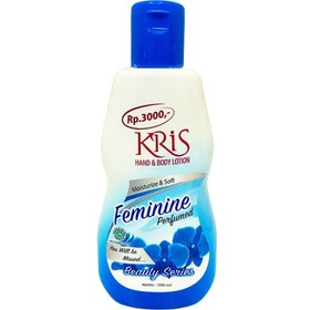 تصویر لوسیون بدن مرطوب کننده و نرم کننده مدل Feminine ساخت کشور اندونزی حجم 100 میل کریس Kris Hand And Body Lotion Feminine 100 ml