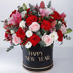 تصویر باکس گل تبریک کد ۹۰۱ Flower box for new year gift