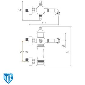 تصویر ست شیرآلات شودر مدل بیزانس - کروم Shouder Set Faucet Bizans Model