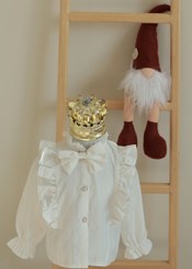 تصویر شومیز دخترانه سفید صدف 