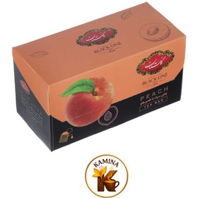 تصویر چای سیاه کیسه‌ای گلستان بلک لاین با طعم هلو 25 عددی 